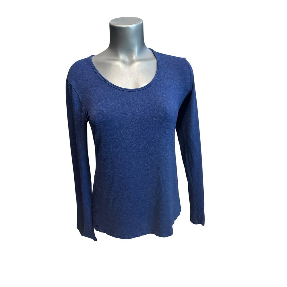 Balance Collection Blue long sleeve open back Top shirt Small